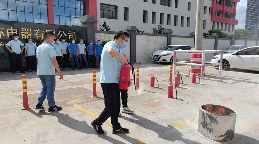 安全生產(chǎn)不松懈！金環(huán)電器開展消防應(yīng)急救援演練