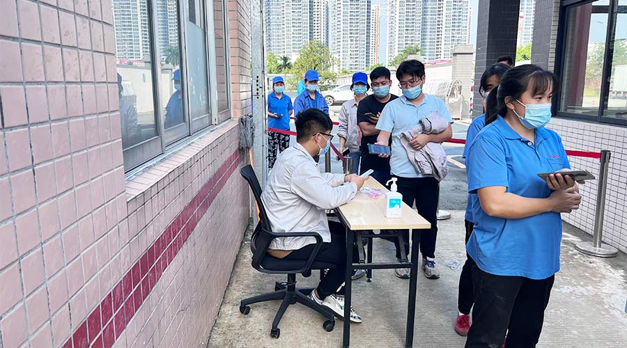 迅速防疫！金環(huán)電器積極配合醫(yī)護人員上門測核酸！