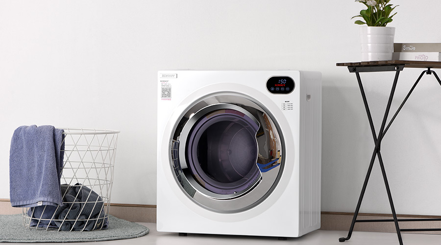 自然晾曬過的衣物灰塵多，家用衣物烘干機烘衣更干凈！