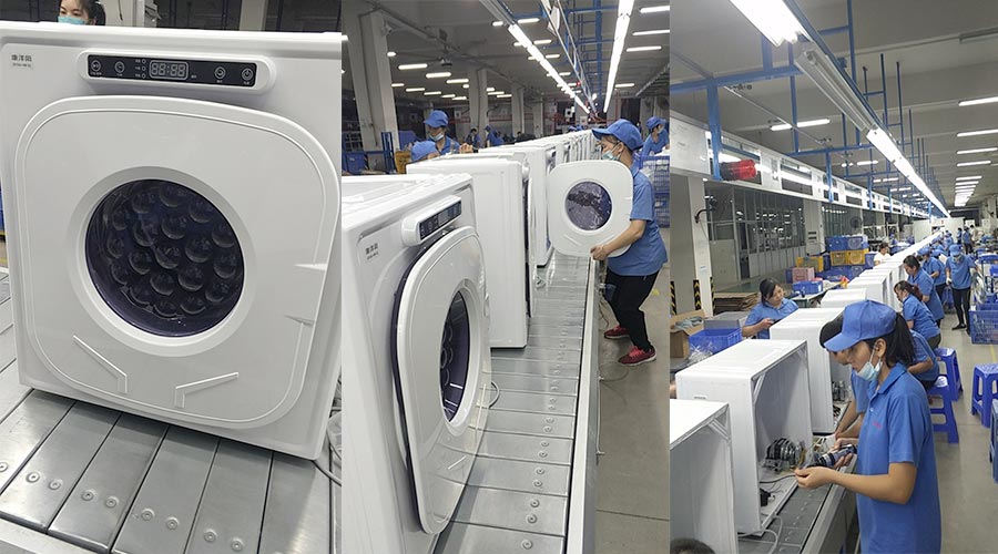 現(xiàn)場圖示！家用干衣機工廠生產(chǎn)線組成